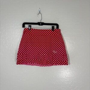 Tzu Tzu Skirt Womens Small Red White Polka Dot Ruffle Hem Athletic Golf USA